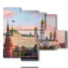 tableau avec photos des eglises de moscou - version: 5 pannelli 104x90cm