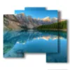 paintings with lake mountain lake kissed by the mountains - version: 5 pannelli 89x77cm