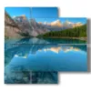 paintings with lake mountain lake kissed by the mountains - version: 4 pannelli 91x85cm