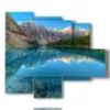 paintings with lake mountain lake kissed by the mountains - version: 5 pannelli 104x90cm