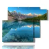 tableaux avec lac montagne lac embrasse par les montagnes - version: 6 pannelli 122x96cm