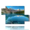 paintings with lake mountain lake kissed by the mountains - version: 5 pannelli 128x85cm