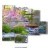 quadro moderno fiori in un paesaggio del giappone - version: 5 pannelli 104x90cm