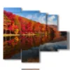 paintings autumn landscapes reflected in the lake - version: 5 pannelli 104x90cm