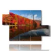 paintings autumn landscapes reflected in the lake - version: 5 pannelli 128x85cm