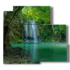 paintings with waterfalls in a dip of green - version: 5 pannelli 102x93cm