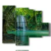 bilder mit wasserfaellen im gruenen - version: 5 pannelli 104x90cm