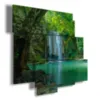 Paintings with waterfalls in a splash of green