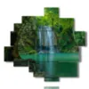 tableaux avec cascades dans la verdure - version: 11 pannelli 158x146cm