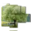 modern paintings green tree - version: 5 pannelli 104x90cm
