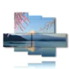 photo paintings mountain mount fuji - version: 6 pannelli 135x96cm