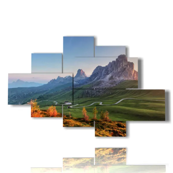 landscape paintings with mountains