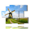 tableaux paysages de campagne avec moulin