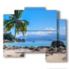 paintings by the sea perfect paradise beach idyllic beach in ilha grande rio do janeiro - version: 5 pannelli 89x77cm