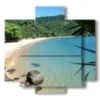 paintings with sea landscapes in rio in brazil - version: 5 pannelli 89x85cm