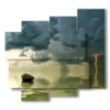 bild mit gewitter im meer - version: 5 pannelli 106x98cm