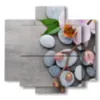 fiori quadri con sassi e orchidea - version: 5 pannelli 89x85cm