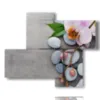 bilder blumen mit steinen und orchidee - version: 4 pannelli 94x77cm