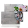 fiori quadri con sassi e orchidea - version: 6 pannelli 122x96cm