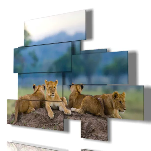 Paintings of lions for decor