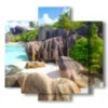 bilder meereslandschaften strand anse source d argent insel la digue seyshelles - version: 5 pannelli 89x85cm