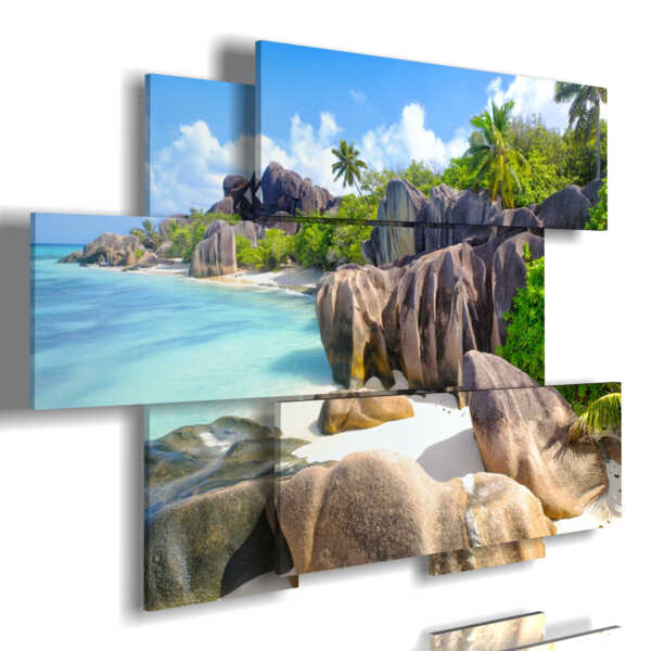 quadri paesaggi di mare Anse Source d'Argent beach, La Digue Island, Seyshelles