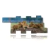 paintings of lions cubs in their lair - version: 12 pannelli 258x105cm