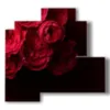 quadri rose rosse - version: 4 pannelli 83x78cm
