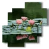 fiori quadro ninfea rosa - version: 4 pannelli 77x78cm
