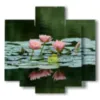 blumen bild rosa seerose - version: 5 pannelli 89x85cm