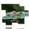 blumen bild rosa seerose - version: 6 pannelli 127x102cm
