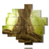 painting trees with majestic trunk - version: 11 pannelli 158x146cm