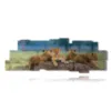 paintings of lions cubs in their lair - version: 18 pannelli 306x110cm