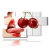 modern paintings of women and cherries - version: 7 pannelli 157x90cm