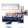 paintings venice italy gondolas waiting - version: 6 pannelli 127x102cm