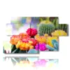 painting of flowers with colored succulents - version: 7 pannelli 157x90cm