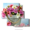 paintings with flowers in pots - version: 5 pannelli 104x92cm