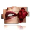 paintings with sensual photos red rose mouth - version: 9 pannelli 171x108cm