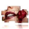 tableaux avec des photos sensuelles de la bouche d une rose rouge - version: 10 pannelli 176x115cm