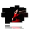 paintings with sensual goodnight photos in red - version: 9 pannelli 164x114cm