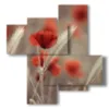 painting flowers poppies and ears - version: 4 pannelli 94x98cm