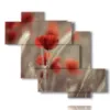 quadro fiori papaveri e spighe - version: 6 pannelli 127x110cm