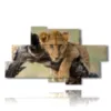 paintings with lion embracing the branch - version: 8 pannelli 184x107cm
