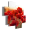Blumenmuster Fensterrahmen mit Mohnblumen