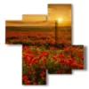 cuadro campo de amapolas al atardecer - version: 4 pannelli 94x98cm