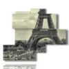 quadri tour eiffel in bianco e nero - version: 5 pannelli 120x99cm