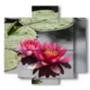 quadro fiori moderno ninfee viola - version: 5 pannelli 89x85cm