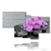 pictures with purple orchid flowers lying in the stones - version: 7 pannelli 171x102cm