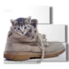 tableau chat cache dans la chaussure - version: 5 pannelli 102x93cm