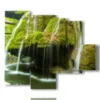 bild verzweigte wasserfaelle im berg - version: 5 pannelli 104x90cm